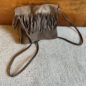 Leather fringe crossbody